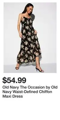 Old Navy Old Navy The Occasion by Old Navy Waist-Defined Chiffon Maxi Dress offer