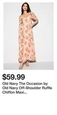 Old Navy Old Navy The Occasion by Old Navy Off-Shoulder Ruffle Chiffon Maxi Dress offer