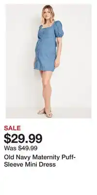 Old Navy Old Navy Maternity Puff-Sleeve Mini Dress offer