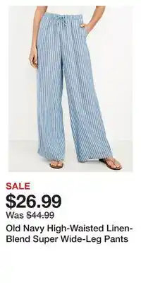 Old Navy Old Navy High-Waisted Linen-Blend Super Wide-Leg Pants offer