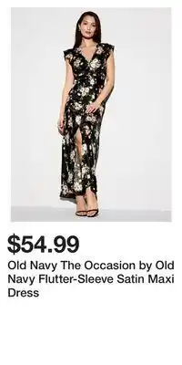 Old Navy Old Navy The Occasion by Old Navy Flutter-Sleeve Satin Maxi Dress offer