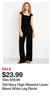 Old Navy Old Navy High-Waisted Linen-Blend Wide-Leg Pants offer