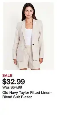 Old Navy Old Navy Taylor Fitted Linen-Blend Suit Blazer offer