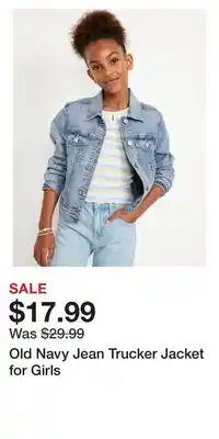 Old Navy Old Navy Jean Trucker Jacket for Girls offer