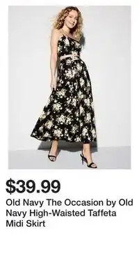 Old Navy Old Navy The Occasion by Old Navy High-Waisted Taffeta Midi Skirt offer