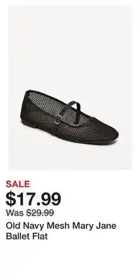 Old Navy Old Navy Mesh Mary Jane Ballet Flat offer