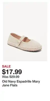 Old Navy Old Navy Espadrille Mary Jane Flats offer