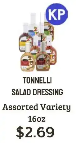 Seven Mile Market Tonnelli salad dressing offer