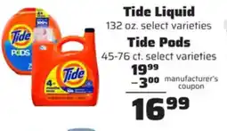 County Market Tide Liquid, Tide Pods offer