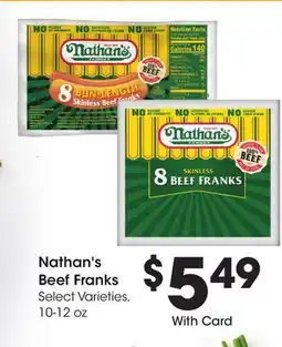 Ralphs Nathan's Beef Franks offer