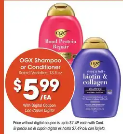 Ralphs OGX Shampoo or Conditioner offer