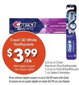 Ralphs Crest 3D White Toothpaste offer