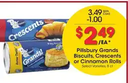 Ralphs Pillsbury Grands Biscuits, Crescents or Cinnamon Rolls offer