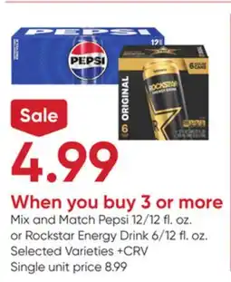 Stater Bros Pepsi 12/12 fl. oz. or Rockstar Energy Drink 6/12 fl. oz offer