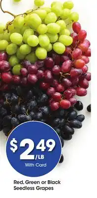 Ralphs Red, Green or Black Seedless Grapes offer