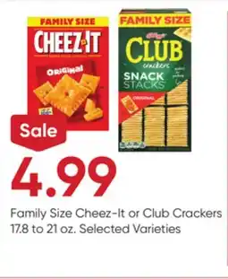 Stater Bros Family Size Cheez-It or Club Crackers offer