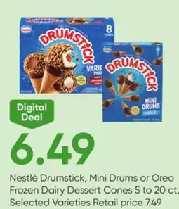 Stater Bros Nestlé Drumstick, Mini Drums or Oreo Frozen Dairy Dessert Cones offer