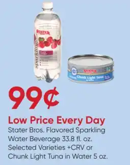 Stater Bros Stater Bros. Flavored Sparkling Water Beverage 33.8 fl. oz. or Chunk Light Tuna in Water 5 oz offer