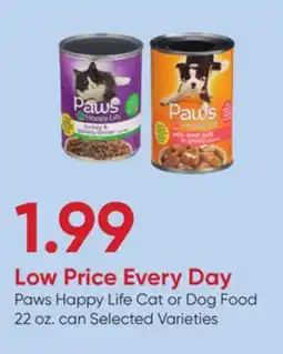 Stater Bros Paws Happy Life Cat or Dog Food offer