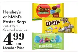 Pavilions Hershey's or M & M' s Easter Bags offer