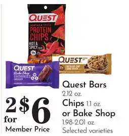 Pavilions Quest Bars, 2.12 oz. Chips, 1.1 oz. or Bake Shop, 1.98-2.01 oz offer