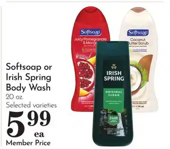 Pavilions Softsoap or Irish Spring Body Wash offer