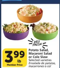 Vons Potato Salad, Macaroni Salad or Cole Slaw offer