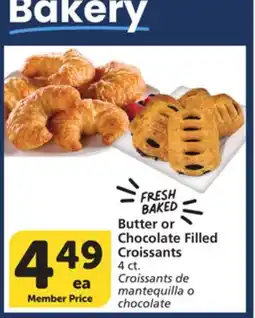 Vons Butter or Chocolate Filled Croissants offer