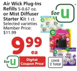 Vons Air Wick Plug-Ins Refills 5-0.67 oz. or Mist Diffuser Starter Ki t 1 ct offer