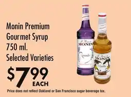 Smart & Final Monin Premium Gourmet Syrup offer