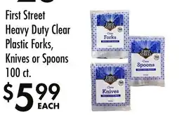 Smart & Final First Street Heavy Duty Clear Plastic Forks, Knives or Spoons offer