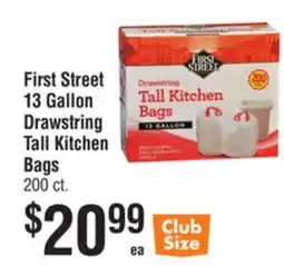 Smart & Final First Street 13 Gallon Drawstring Tall Kitchen Bags offer