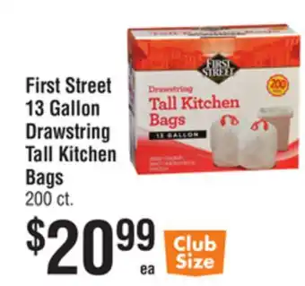 Smart & Final First Street 13 Gallon Drawstring Tall Kitchen Bags offer