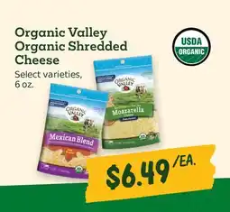 Sprouts Farmers Market Organic Valley Organic Shredded Cheese offer