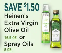 Heinen's Heinen's Extra Virgin Olive Oil 16.9 OZ. or Spray Oils 5 OZ offer