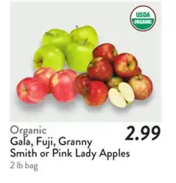 Fresh Thyme Organic Gala, Fuji, Granny Smith or Pink Lady Apples offer