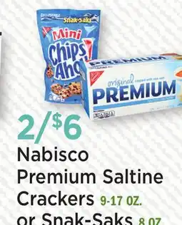 Heinen's Nabisco Premium Saltine Crackers 9-17 OZ. or Snak-Saks 8 OZ offer