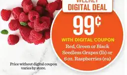 Mariano's Red, Green or Black Seedless Grapes (lb) or 6 oz. Raspberries ea offer