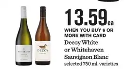 Mariano's Decoy White or Whitehaven Sauvignon Blanc offer