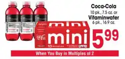 Jewel-Osco Coca-Cola 10 pk., 7.5 oz. or Vitaminwater 6 pk., 16.9 oz offer