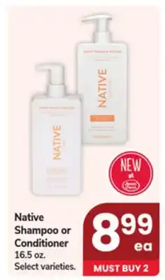 Jewel-Osco Native Shampoo or Conditioner offer