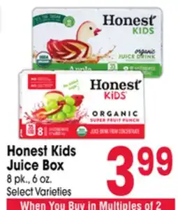 Jewel-Osco Honest Kids Juice Box offer