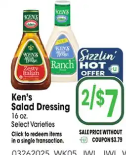 Jewel-Osco Ken's Salad Dressing offer