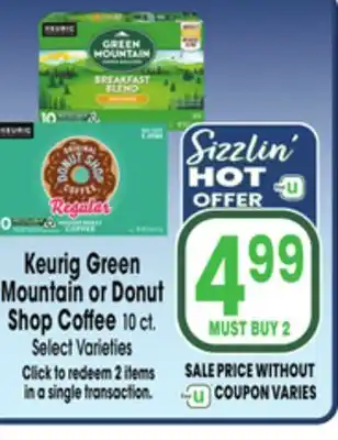 Jewel-Osco Keurig Green Mountain or Donut Shop Coffee offer