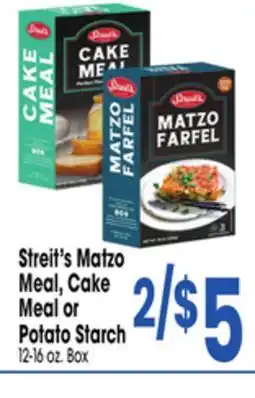 Jewel-Osco Streit's Matzo Meal, Cake Meal or Potato Starch offer