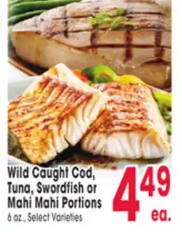 Jewel-Osco Caught Cod, Tuna, Swordfish or Tuna, Swordfish or Mahi Mahi Portions offer