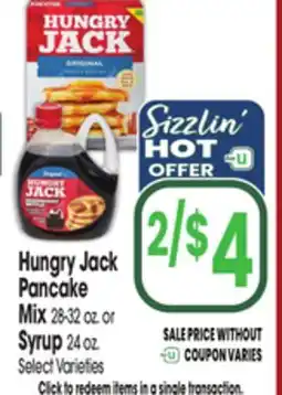 Jewel-Osco Hungry Jack Pancake Mix 28-32 oz. or Syrup 24 oz offer