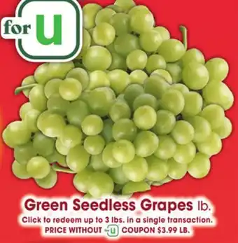 Jewel-Osco Green Seedless Grapes offer