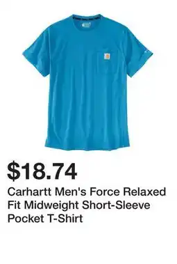 Tractor Supply Company Carhartt Men's Force Relaxed Fit Midweight Short-Sleeve Pocket T-Shirt offer