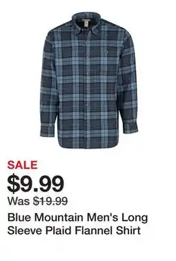 Tractor Supply Company Blue Mountain Men's Long Sleeve Plaid Flannel Shirt offer